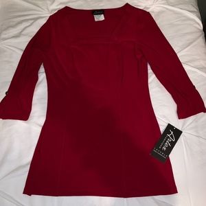 Red 3/4 length Top *NEVER WORN*